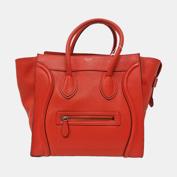 Authenticated pre-owned  LUGGAGE Mini Calfskin Red - Tote Bag at Looply