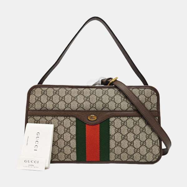 Ophidia Medium Monogram Coated Canvas Beige