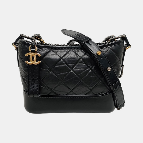 Authenticated pre-owned  GABRIELLE Small Quilted Calfskin Black - Shoulder Bag at Looply