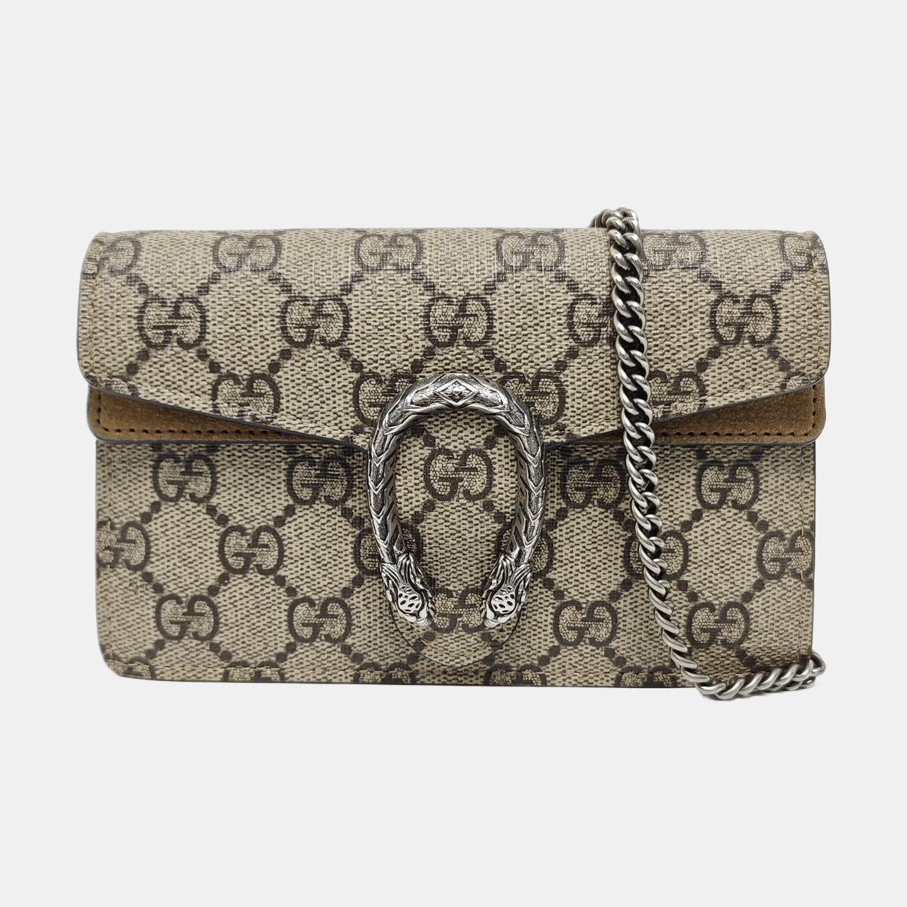 Dionysus Super Mini Monogram Coated Canvas Beige