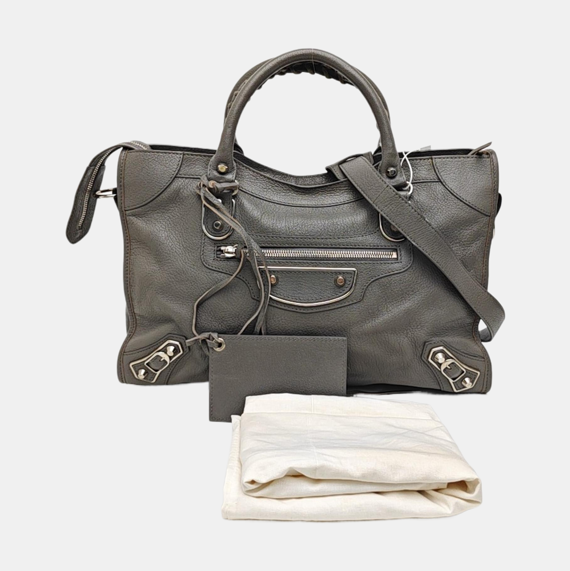 Classic Metallic Edge City Medium Lambskin Gray