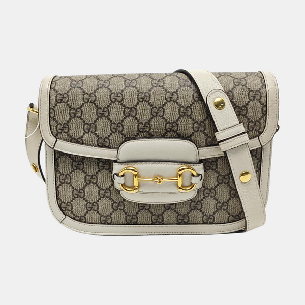 Horsebit 1955 Small Monogram Coated Canvas Beige