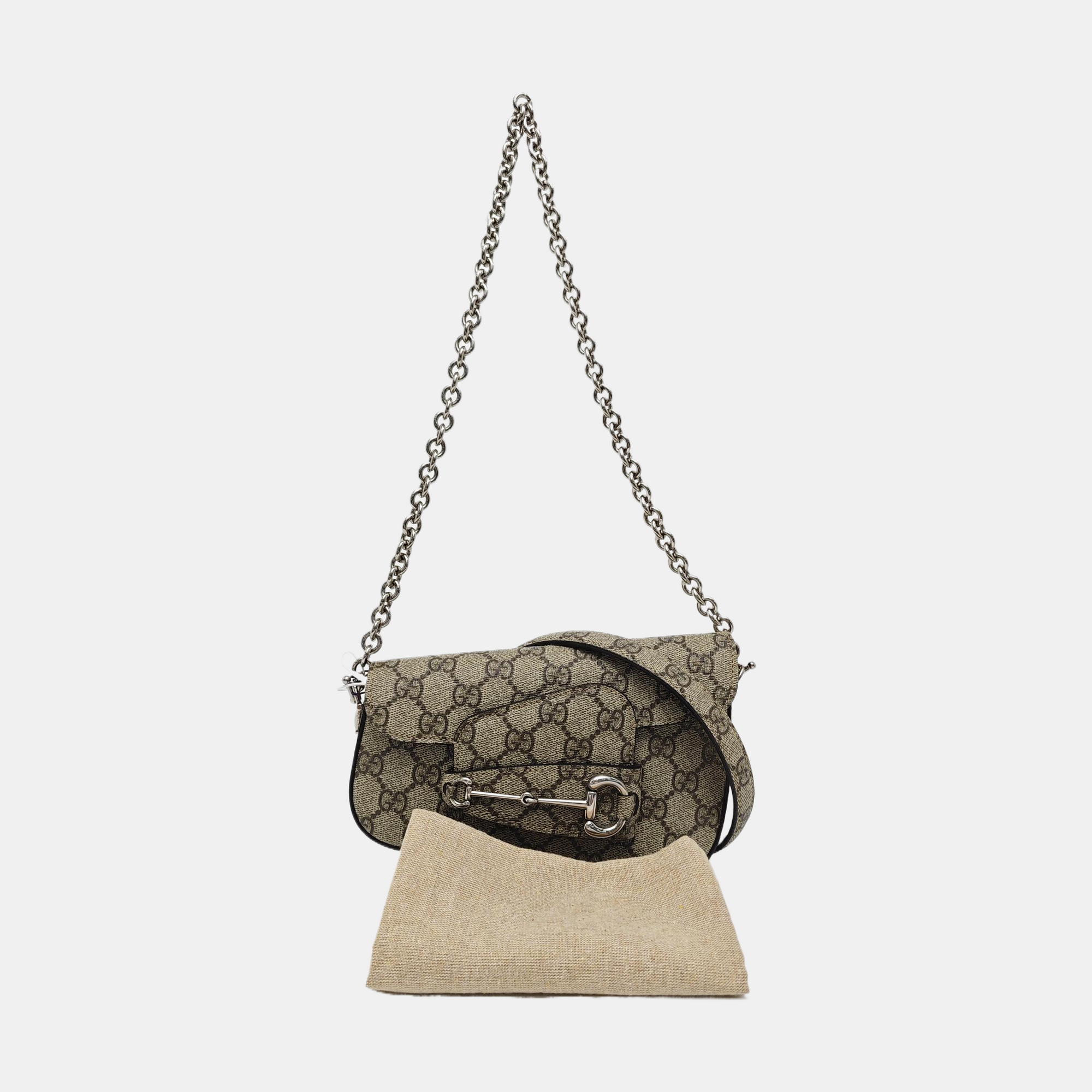 Horsebit 1955 Mini Monogram Coated Canvas Beige