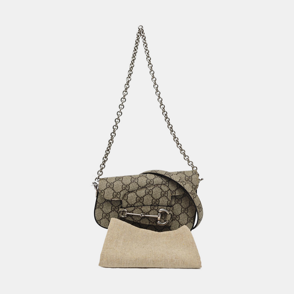 Horsebit 1955 Mini Monogram Coated Canvas Beige