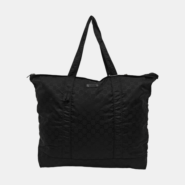 Monogram Nylon Tote Bag Black