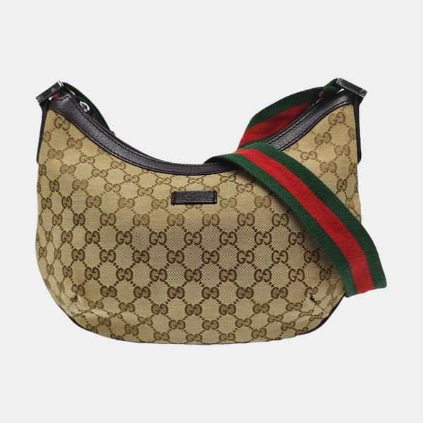 Monogram Canvas Shoulder Bag Brown