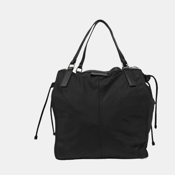 Nylon Top Handle Bag Black