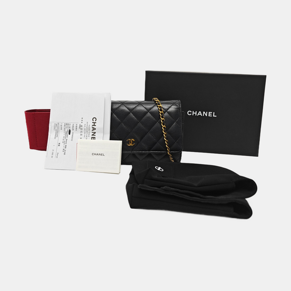 WOC Quilted Grained Calfskin Black