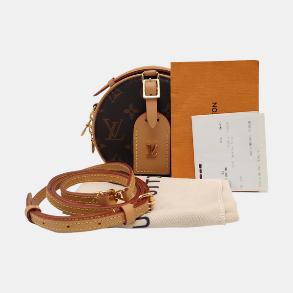 BOITE CHAPEAU Mini Monogram Coated Canvas Brown