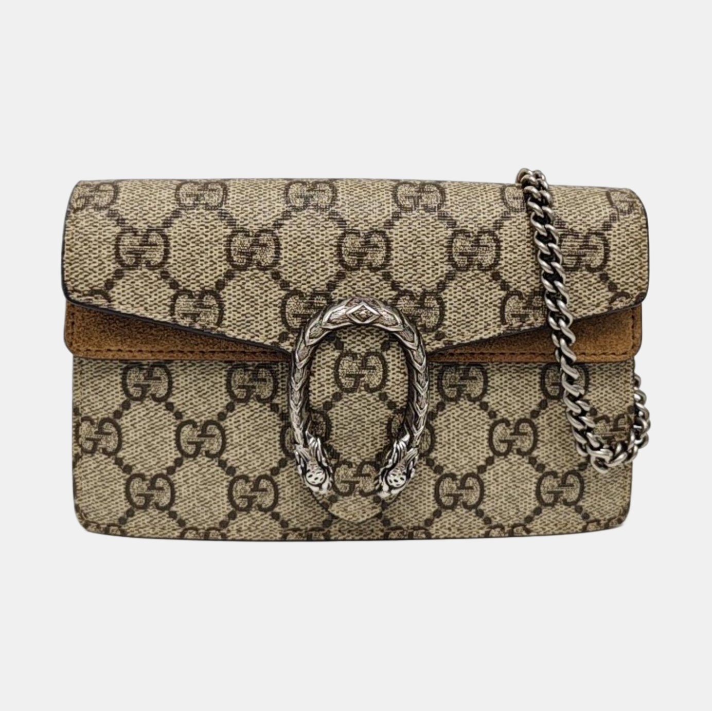 Dionysus Super Mini Monogram Coated Canvas Beige