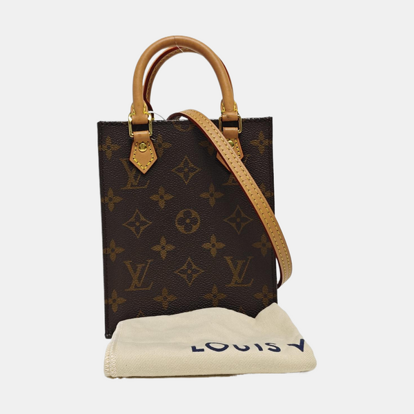 SAC PLAT Mini Monogram Coated Canvas Brown