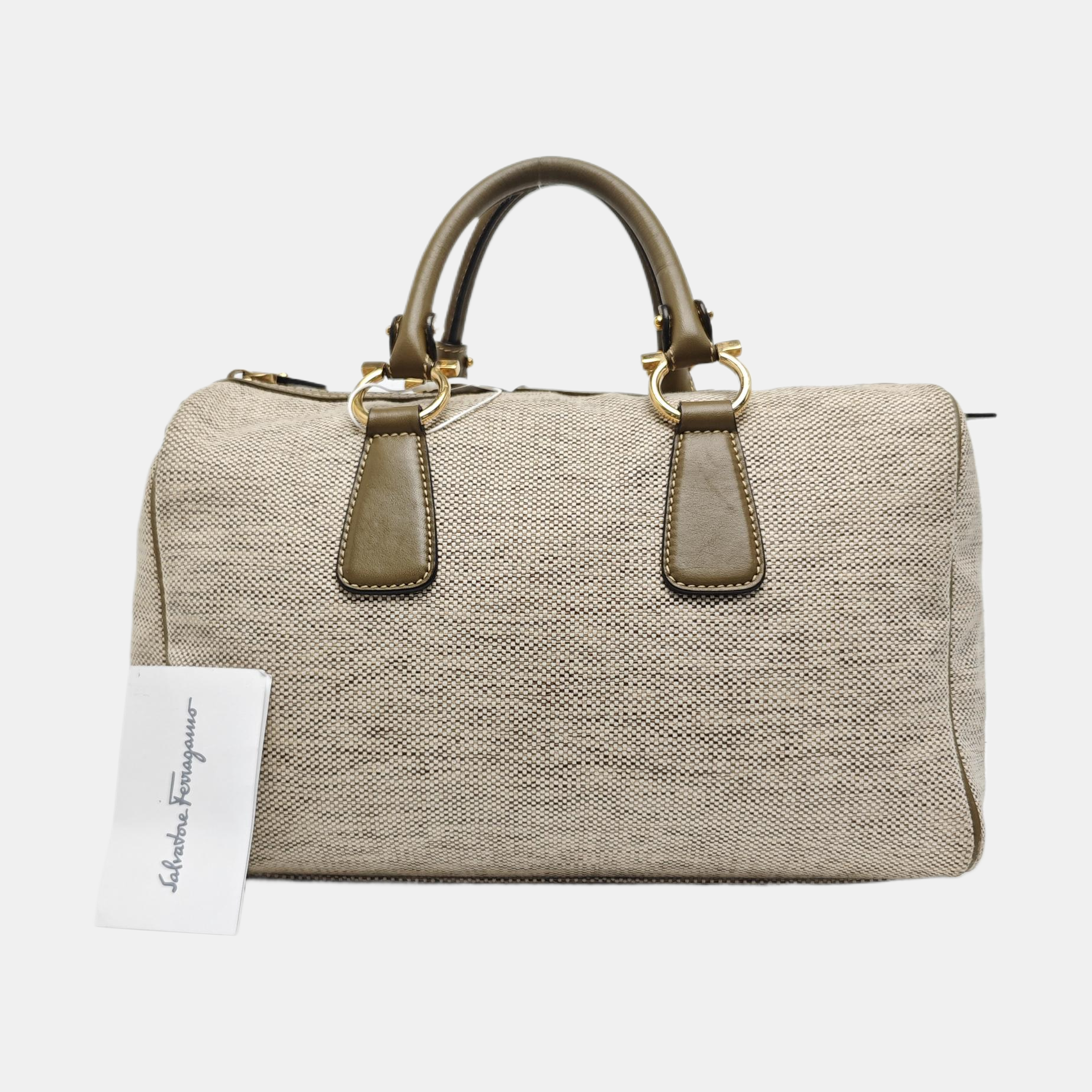 Canvas Top Handle Bag Beige