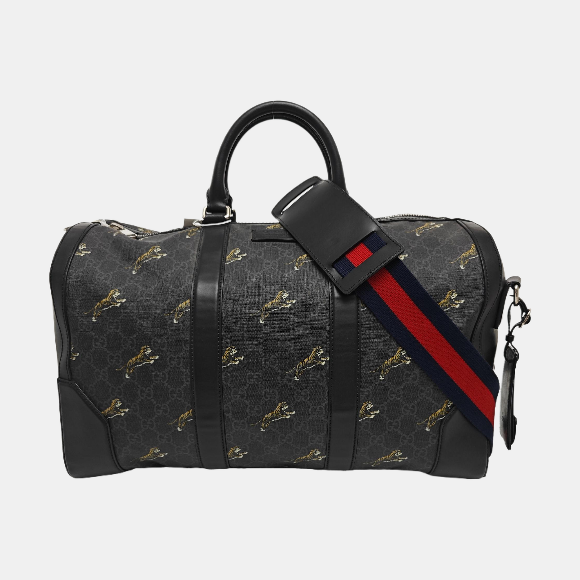 Monogram Coated Canvas Shoulder Bag Black