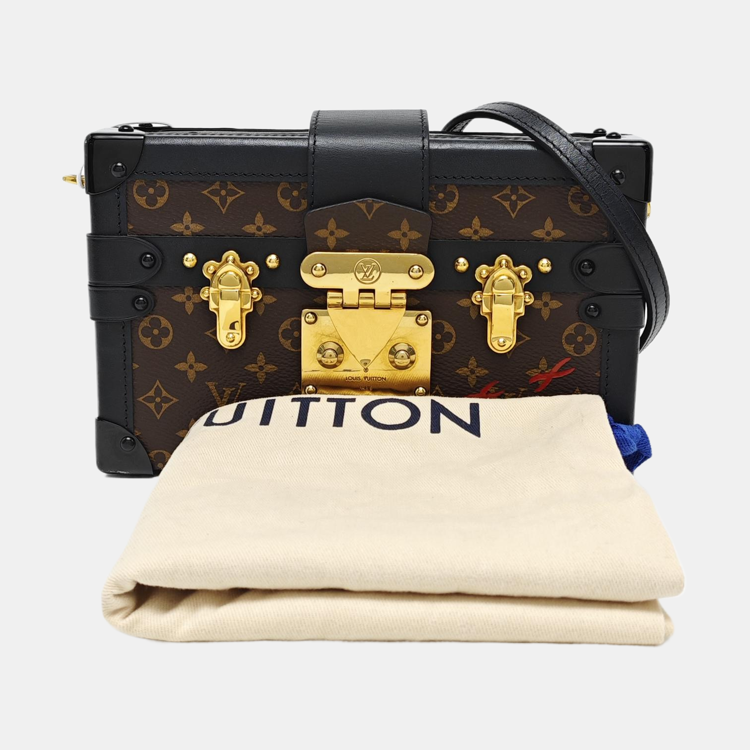 PETITE MALLE Monogram Coated Canvas Brown