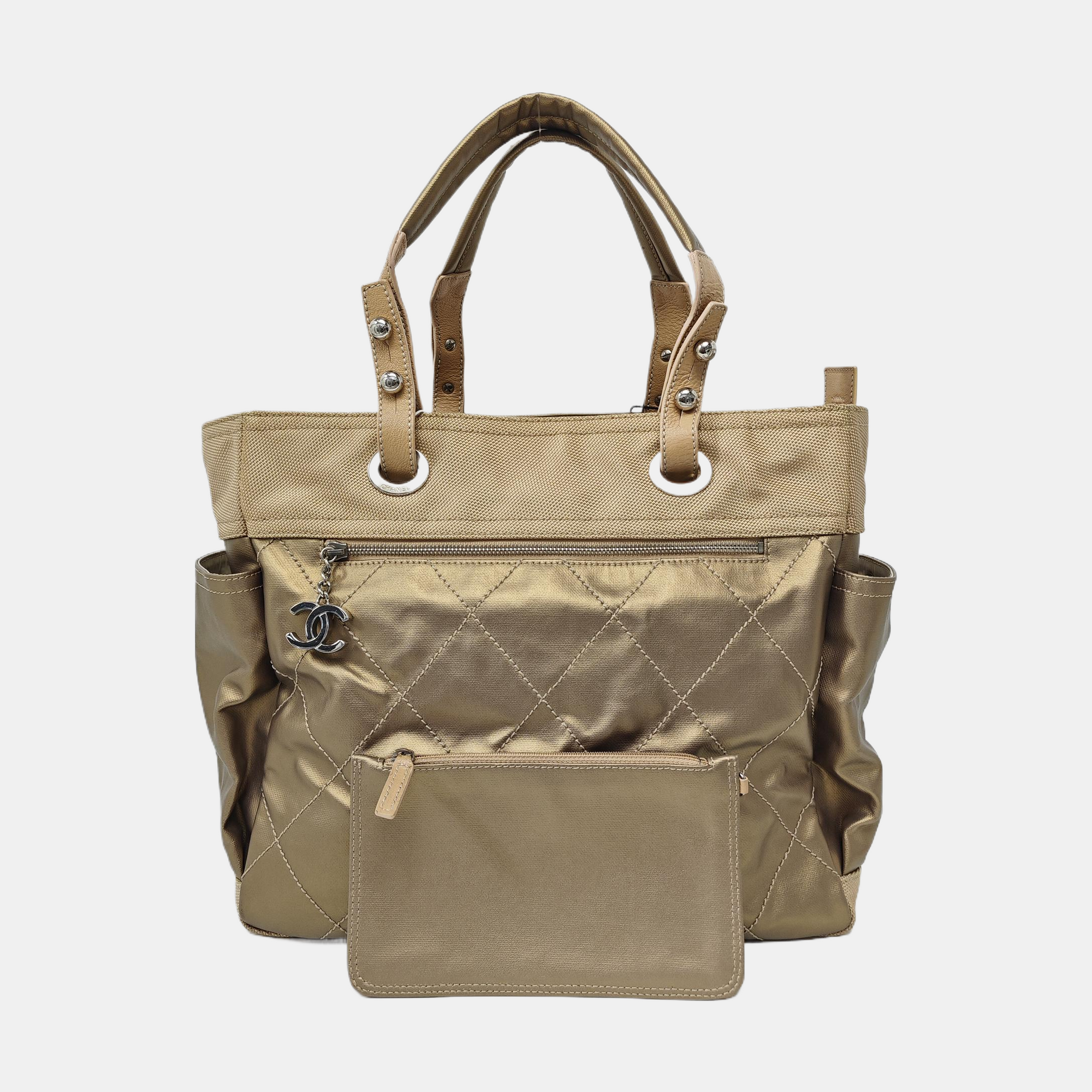PARIS BIARRITZ Lona Revestida Acolchada Grande Beige