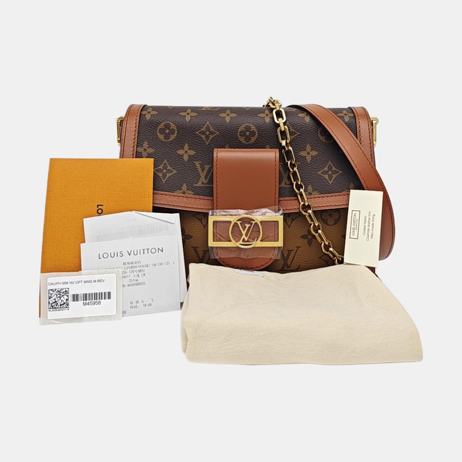 DAUPHINE MM Monogram Coated Canvas Brown
