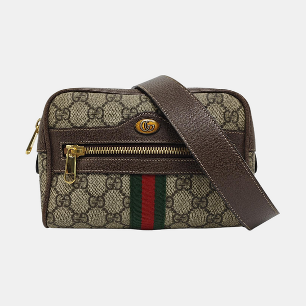 Ophidia Small Monogram Coated Canvas Beige