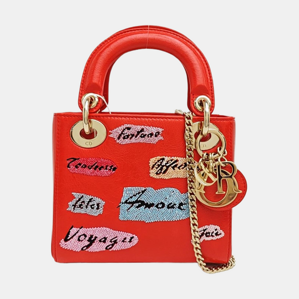 Lady Dior Mini Lambskin Red