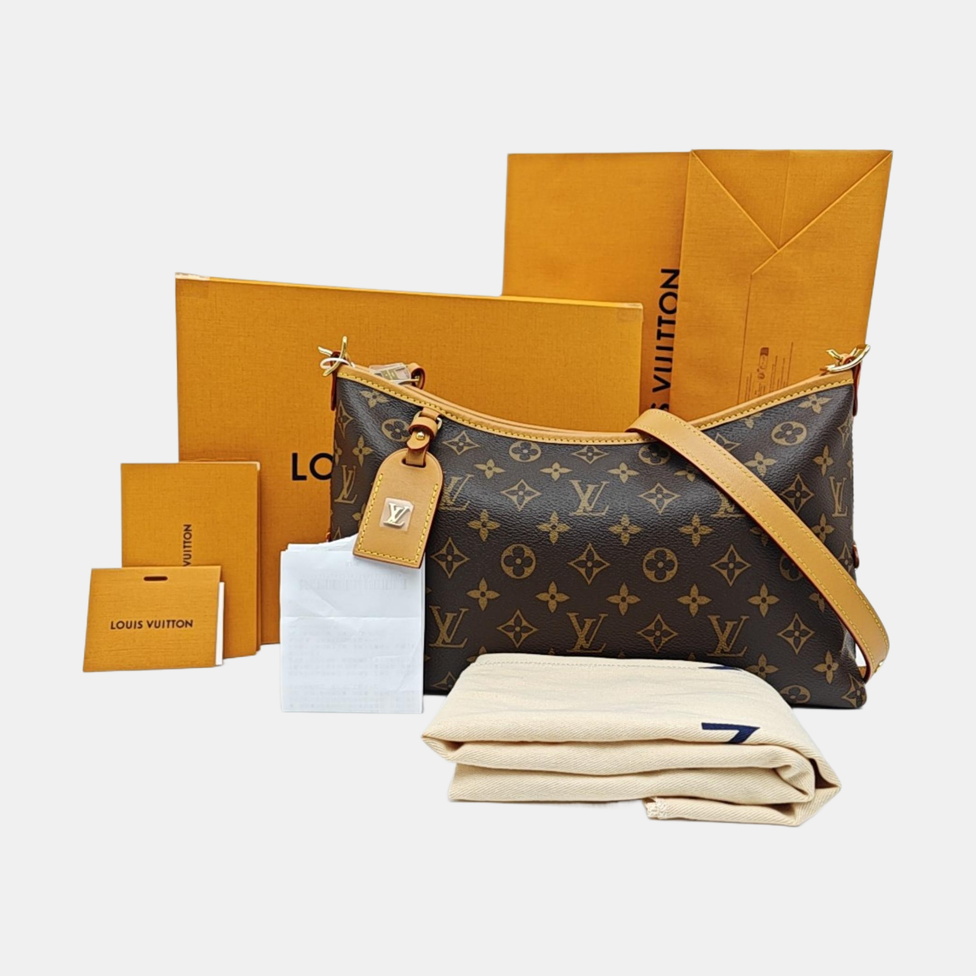 CARRYALL Small Monogram Coated Canvas Brown