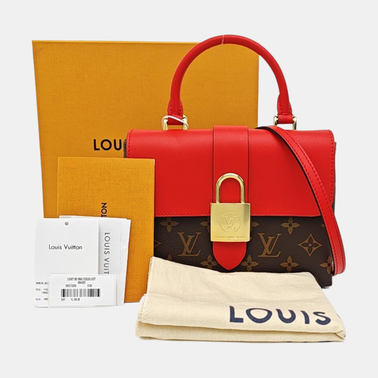 LOCKY BB Monogram Coated Canvas Red