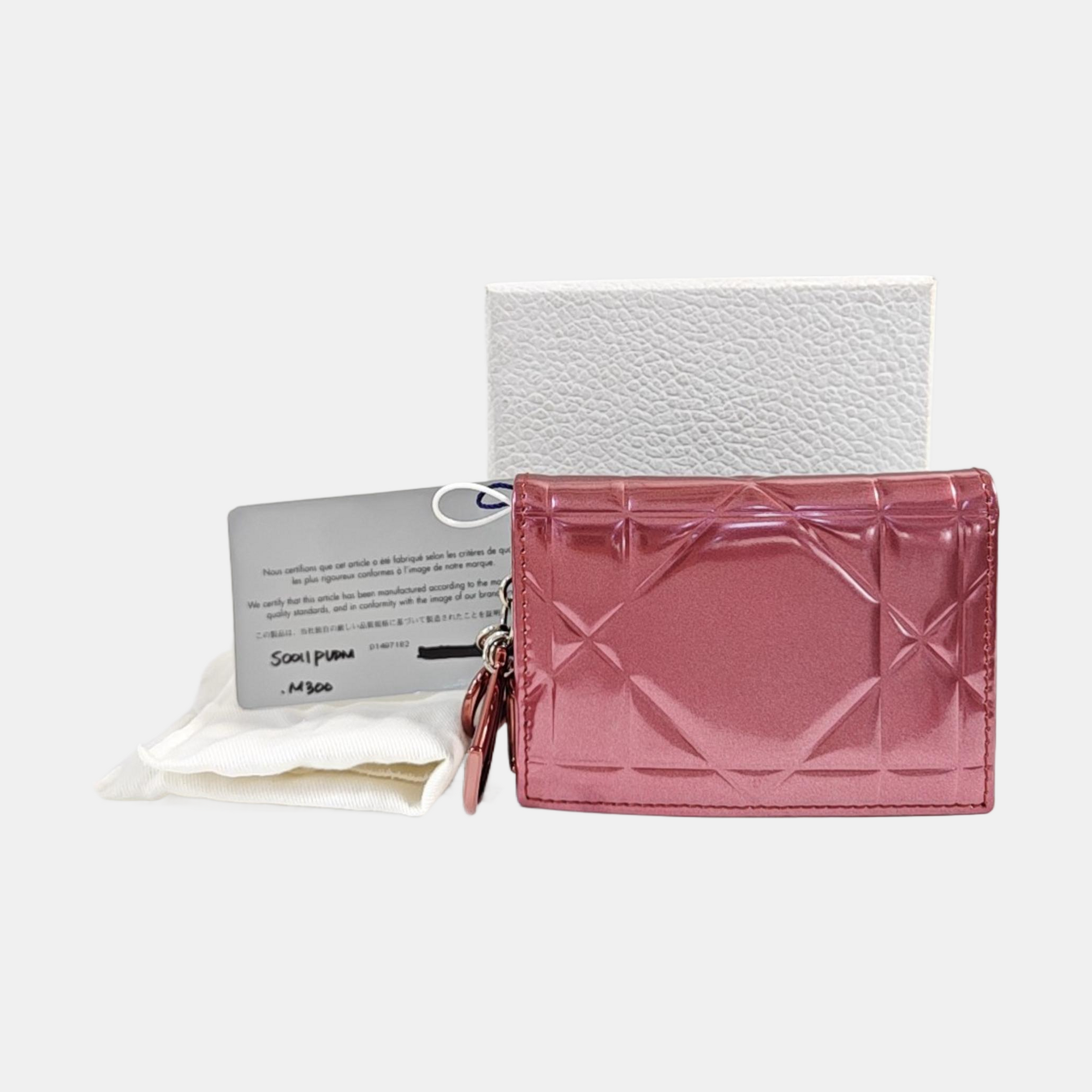 Cannage Calfskin Coin Purse Pink