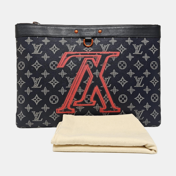 APOLLO GM Monogram Coated Canvas Blue