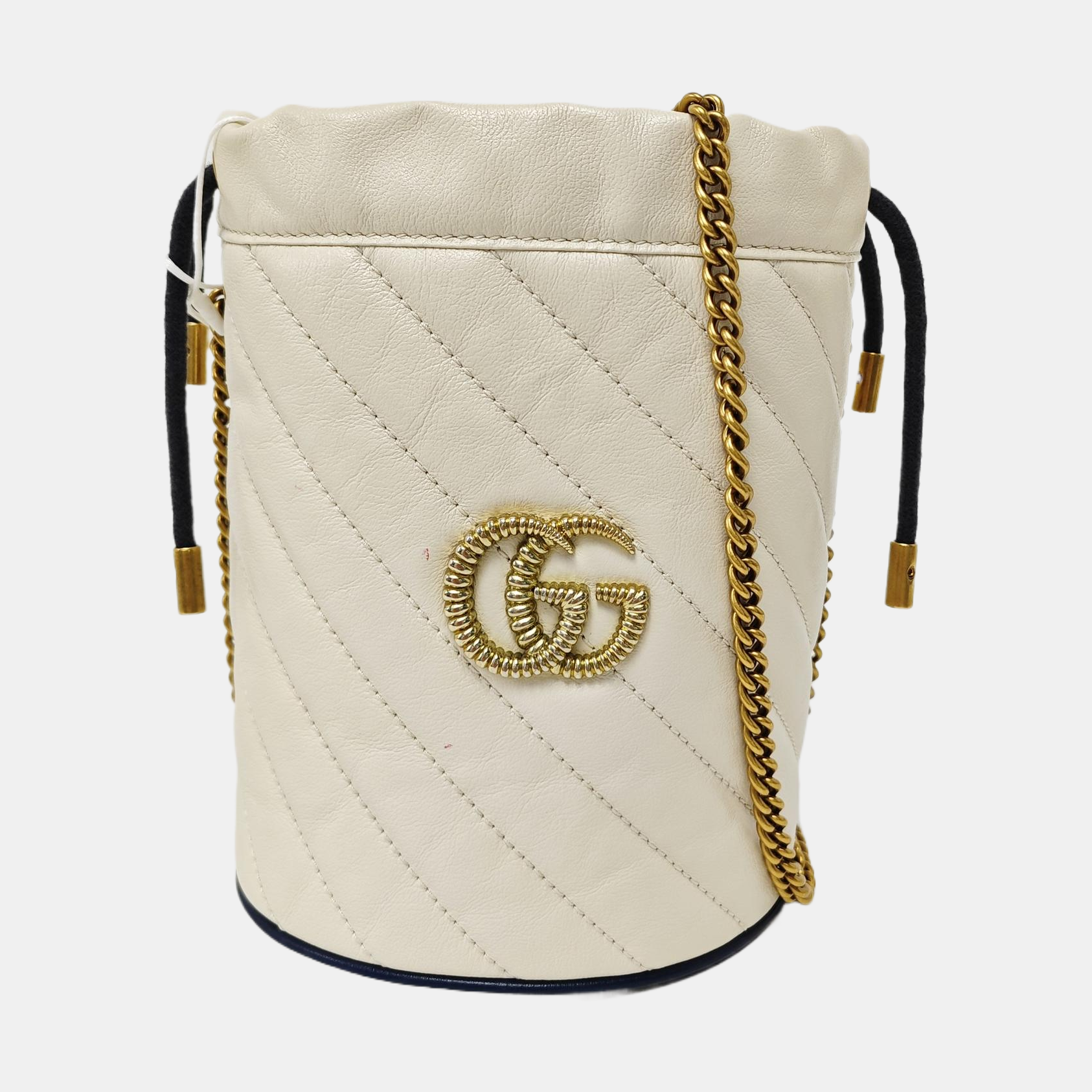 GG Marmont Mini Quilted Calfskin White