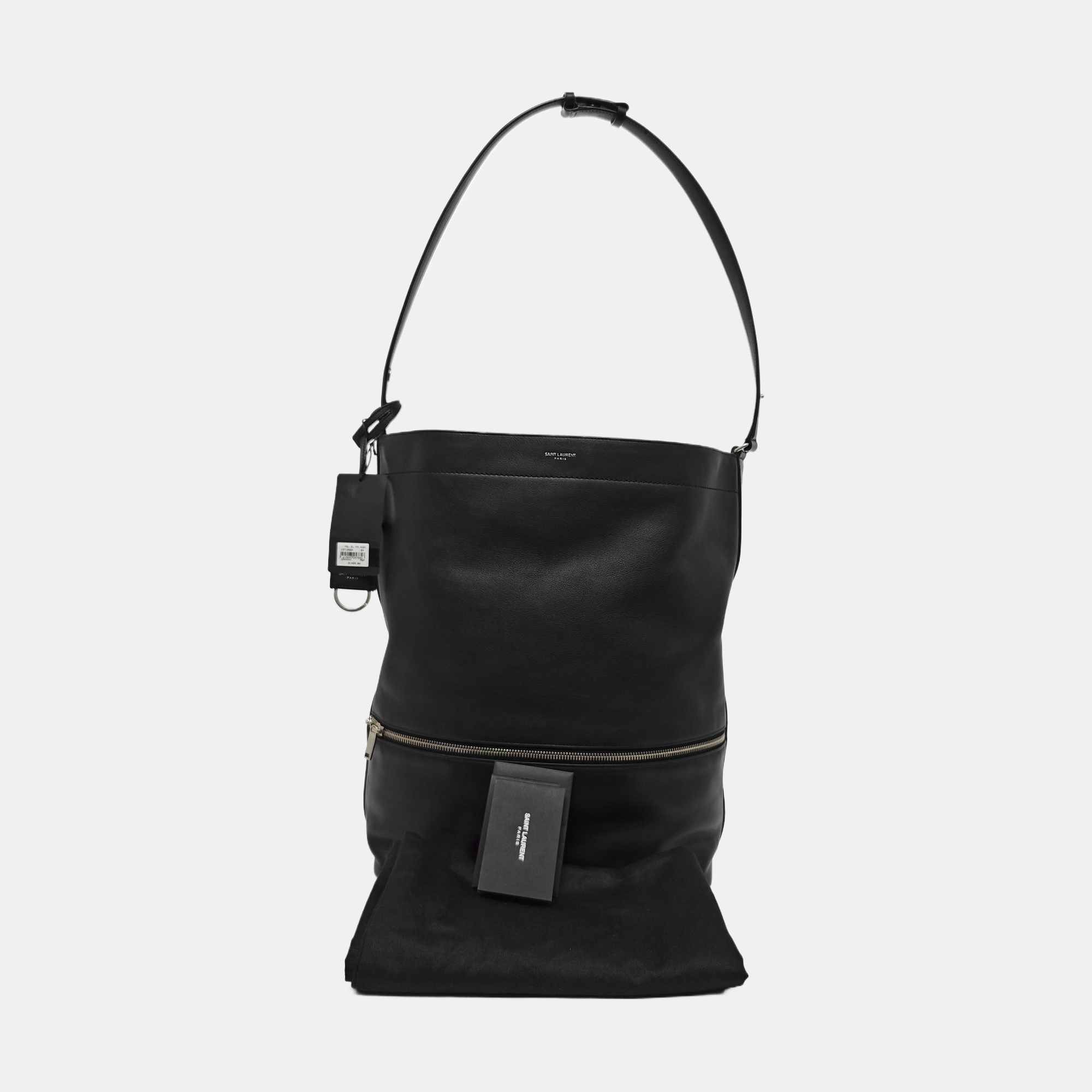 Calfskin Bucket Bag Large Black