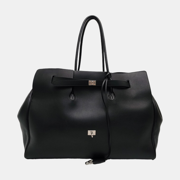 Calfskin Top Handle Bag Black
