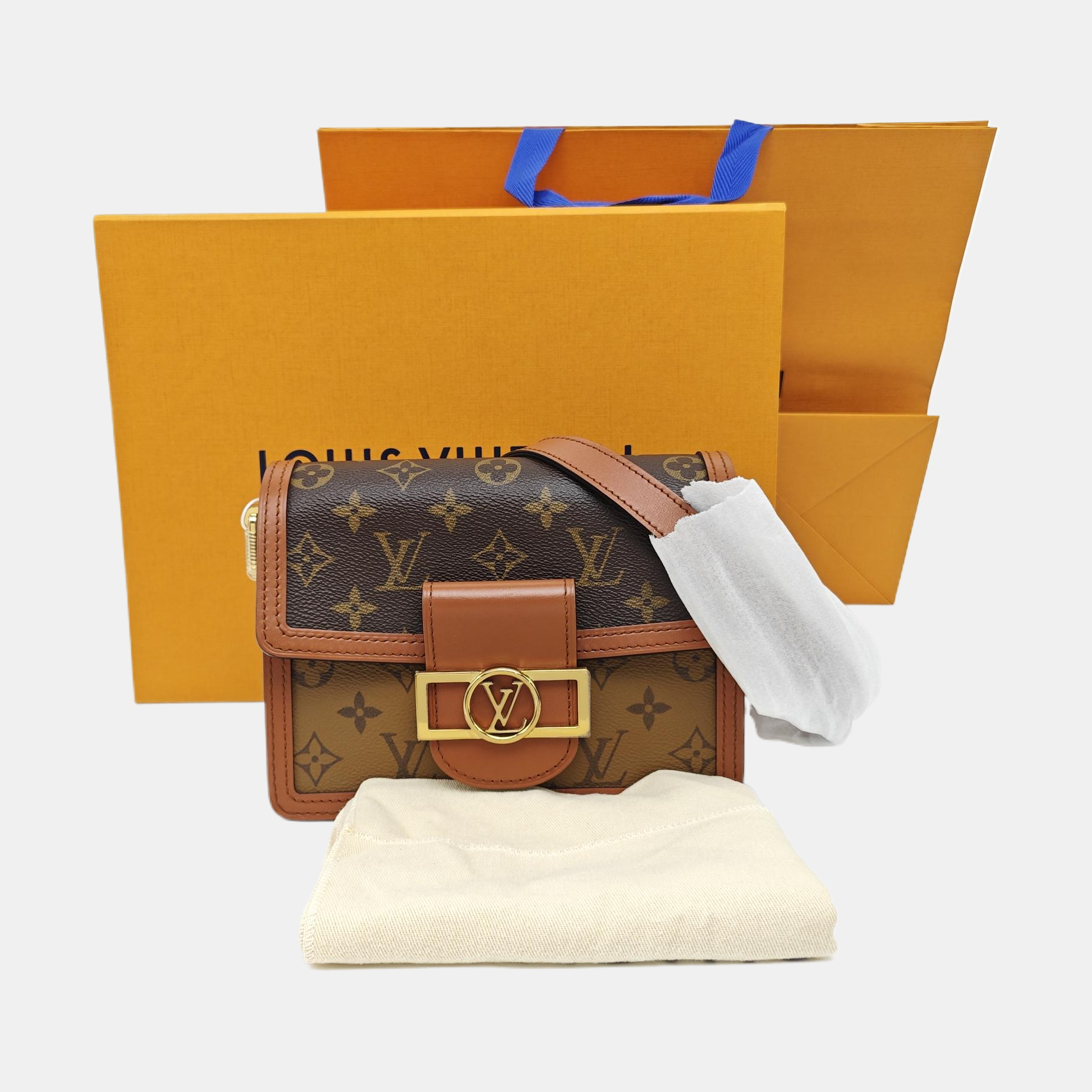 DAUPHINE Mini Monogram Coated Canvas Brown