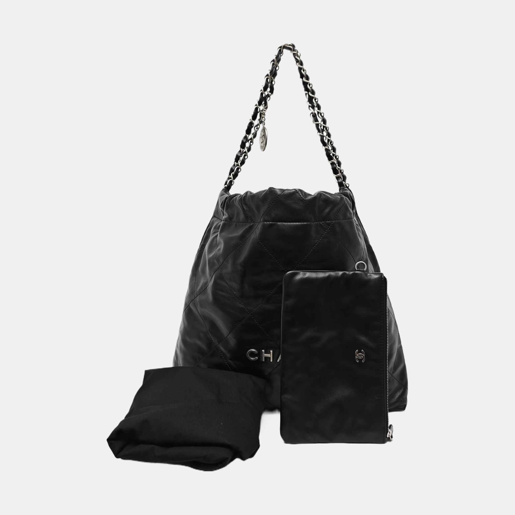 CHANEL 22 Medium Quilted Calfskin Black