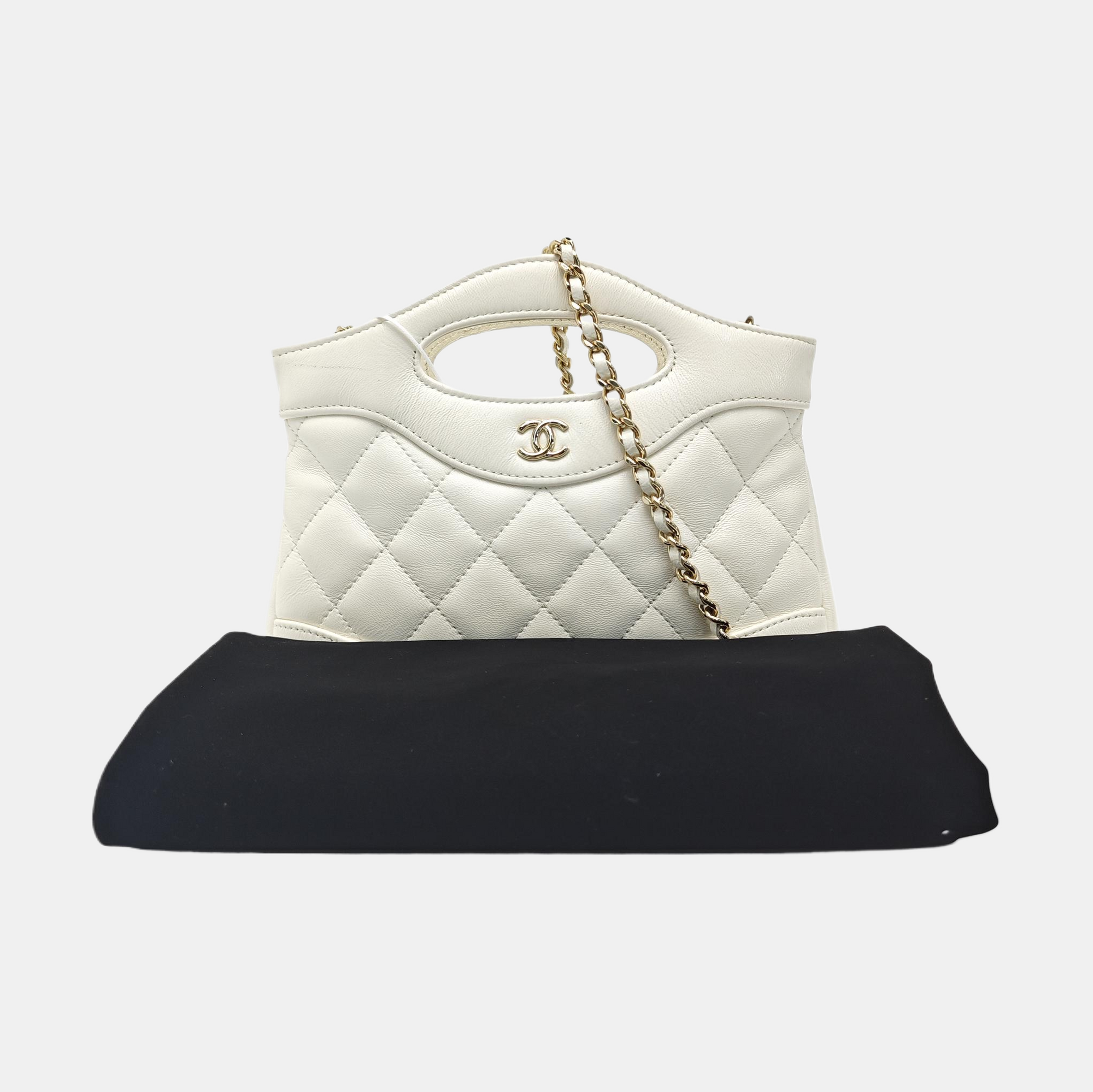 CHANEL 31 Mini Quilted Lambskin White