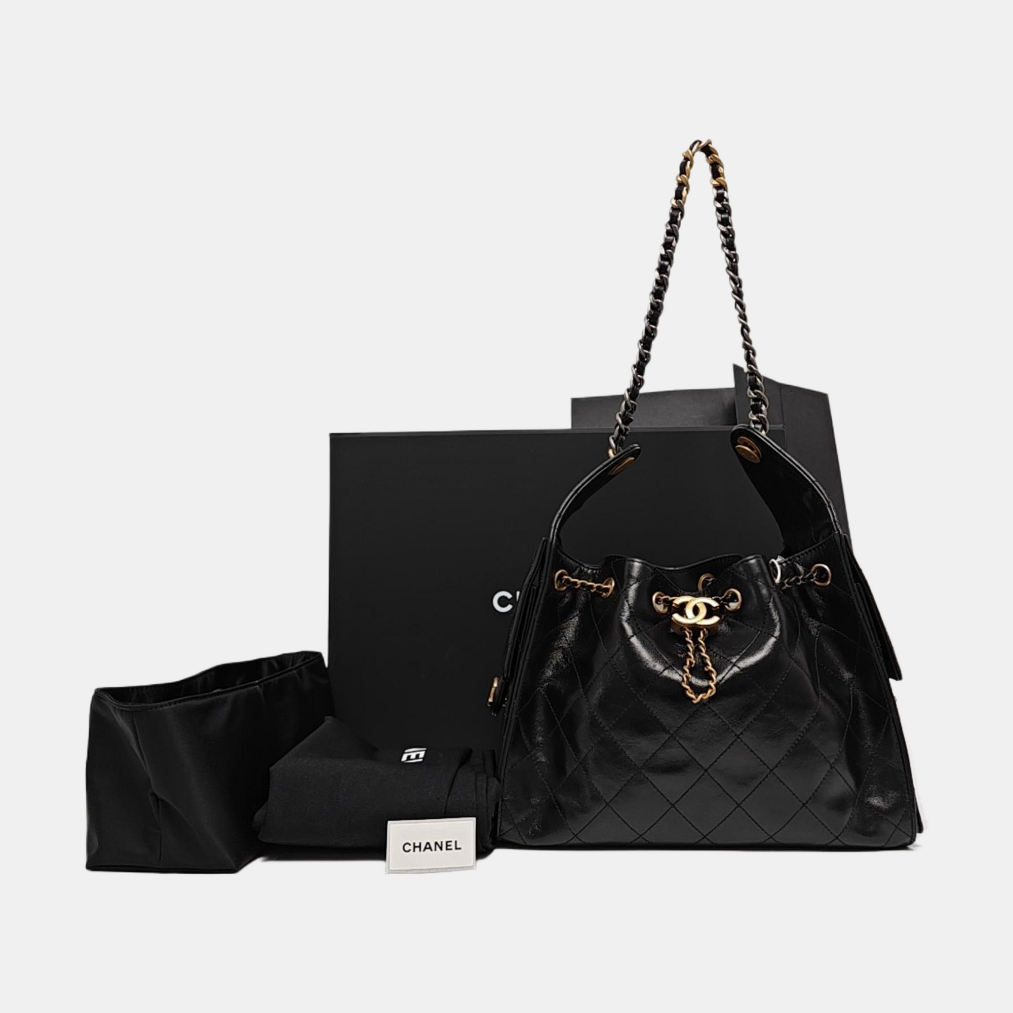 CHANEL 25 Small Quilted Calfskin Black