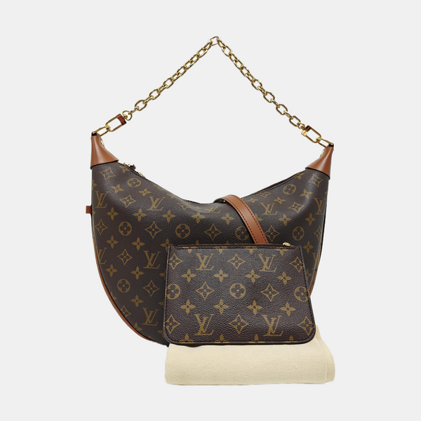 LOOP HOBO Monogram Coated Canvas Brown