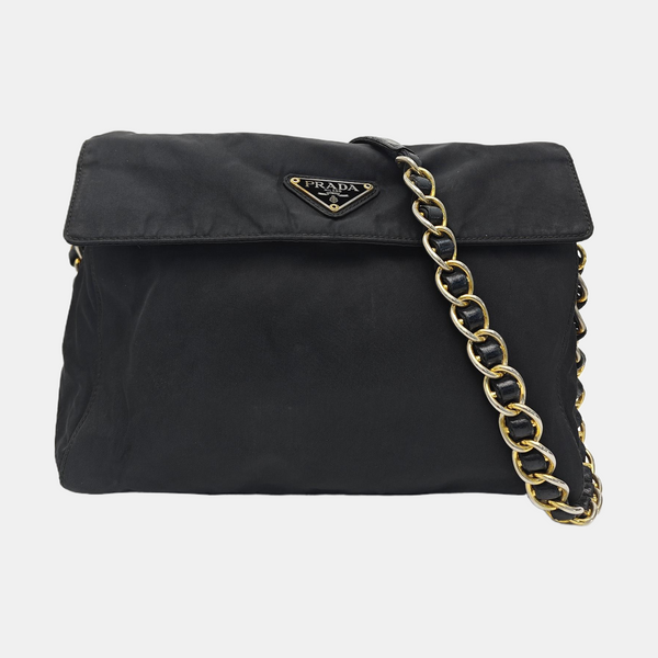 Nylon Shoulder Bag Black