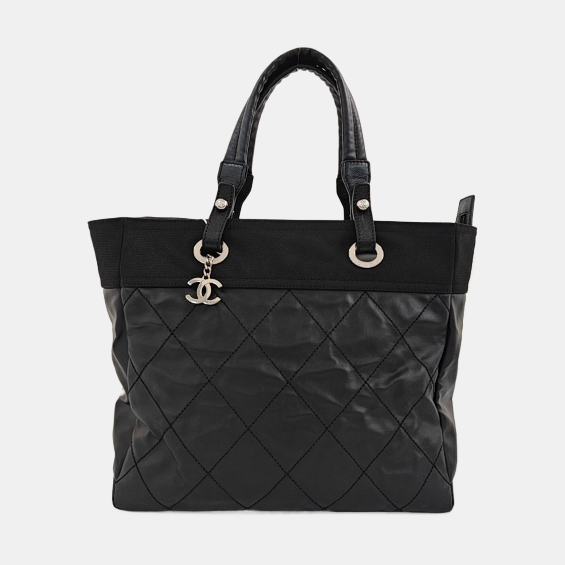 PARIS BIARRITZ Large Quilted Coated Canvas Black
