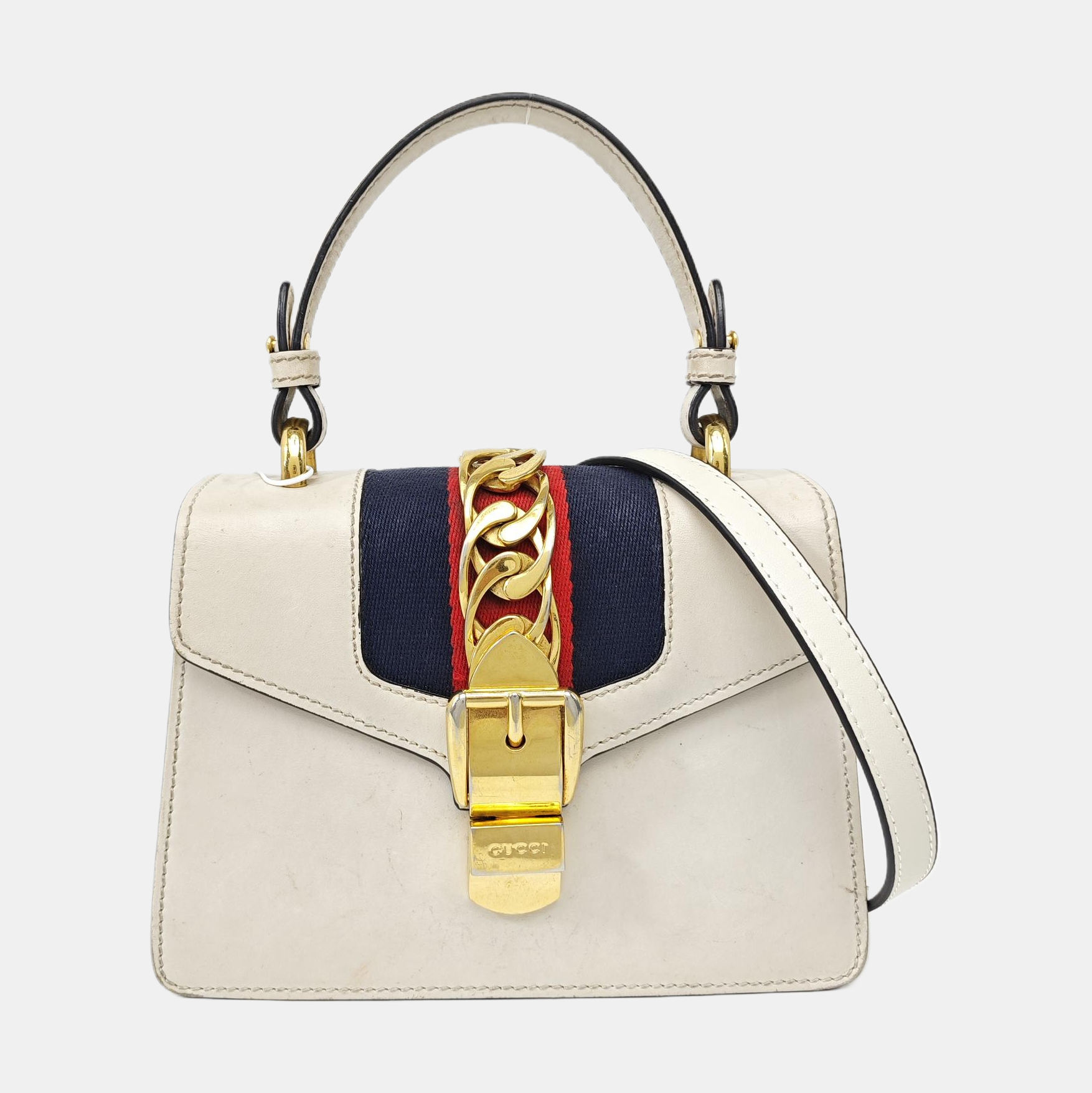Sylvie Mini Calfskin White