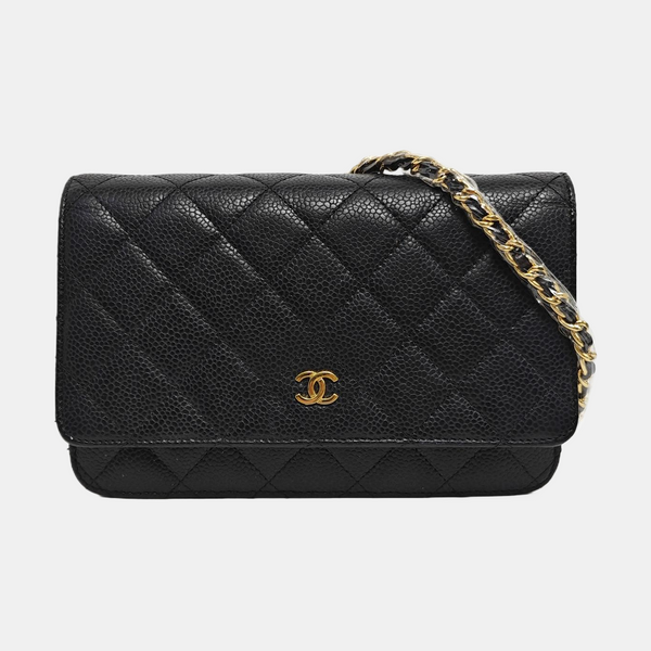 WOC Quilted Grained Calfskin Black