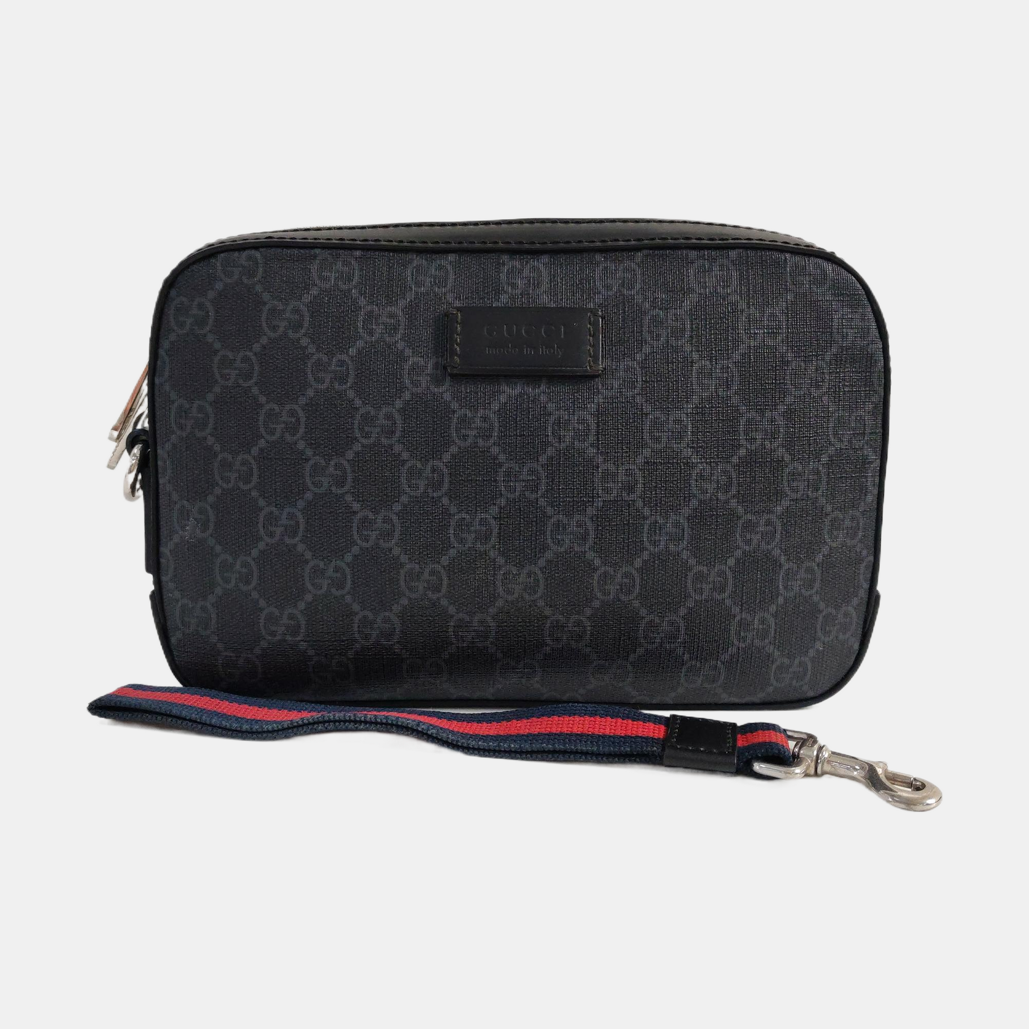 GG Supreme Small Monogram Coated Canvas Black