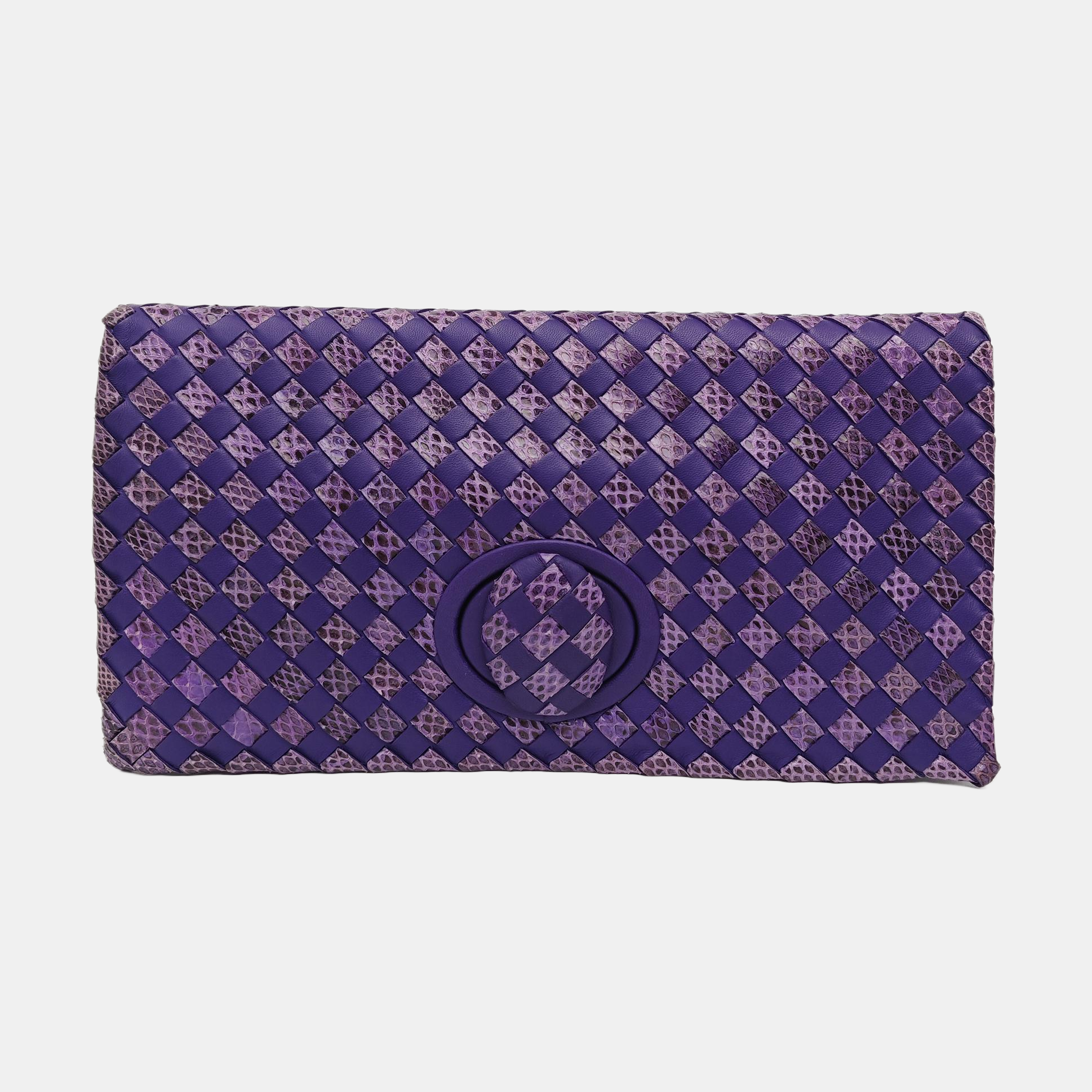 Calfskin Clutch Purple