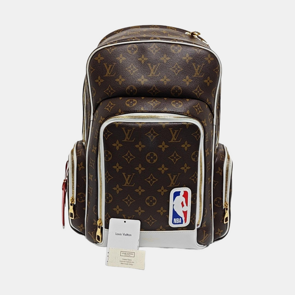 Monogram Coated Canvas Backpack Brown