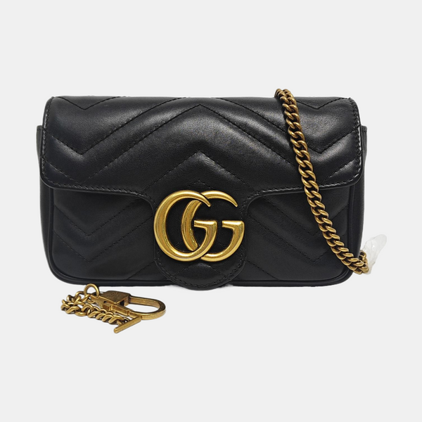 GG Marmont Mini Quilted Calfskin Black