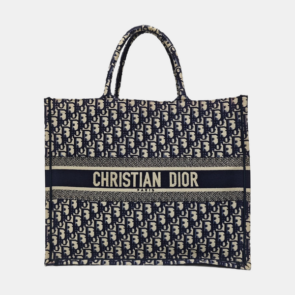 Book Tote Large Oblique Canvas Blue