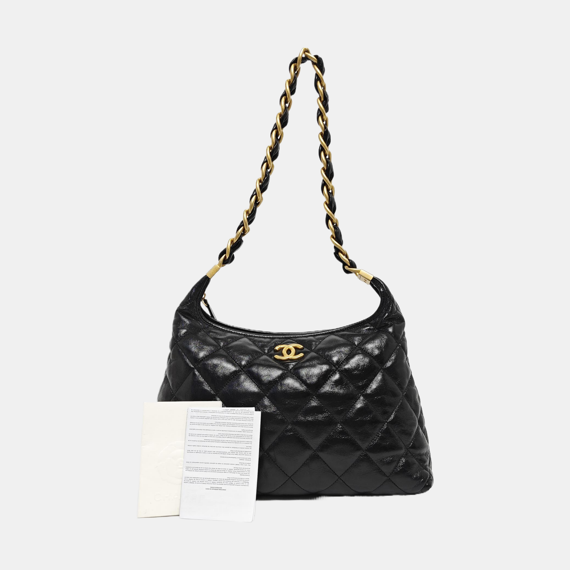 24A Large Quilted Lambskin Black