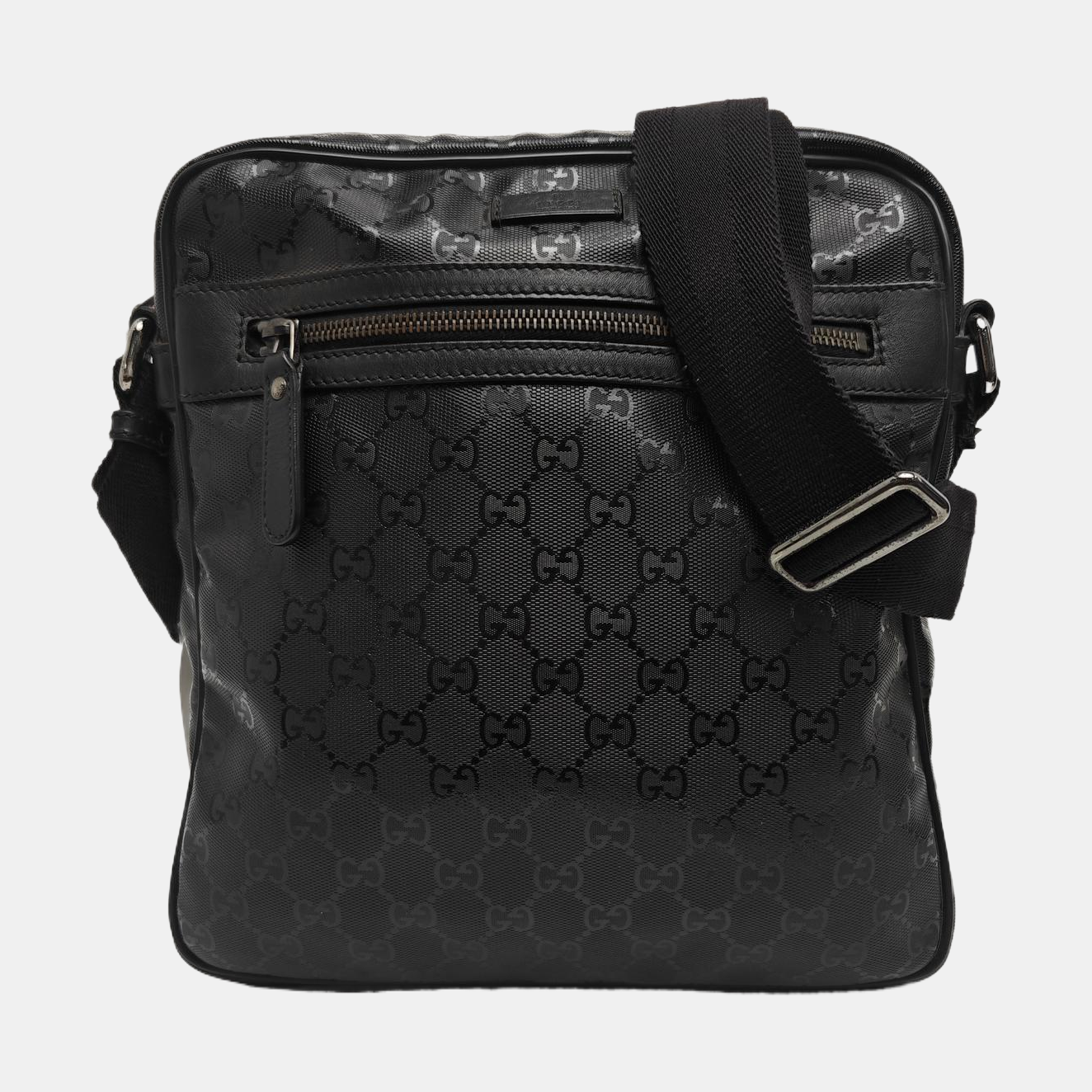 GG Imprime Messenger Monogram Coated Canvas Black