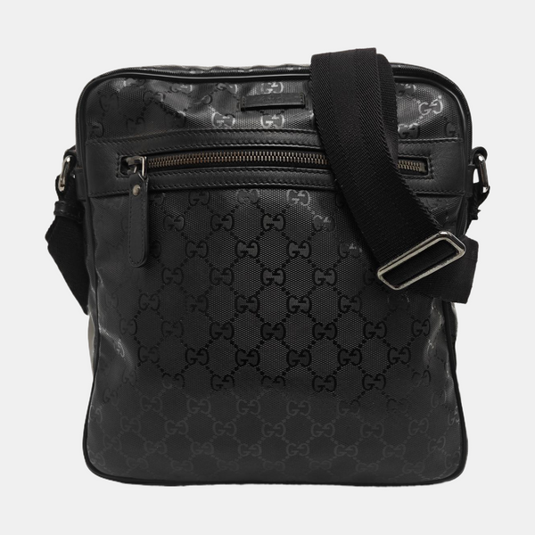 GG Imprime Messenger Monogram Coated Canvas Black