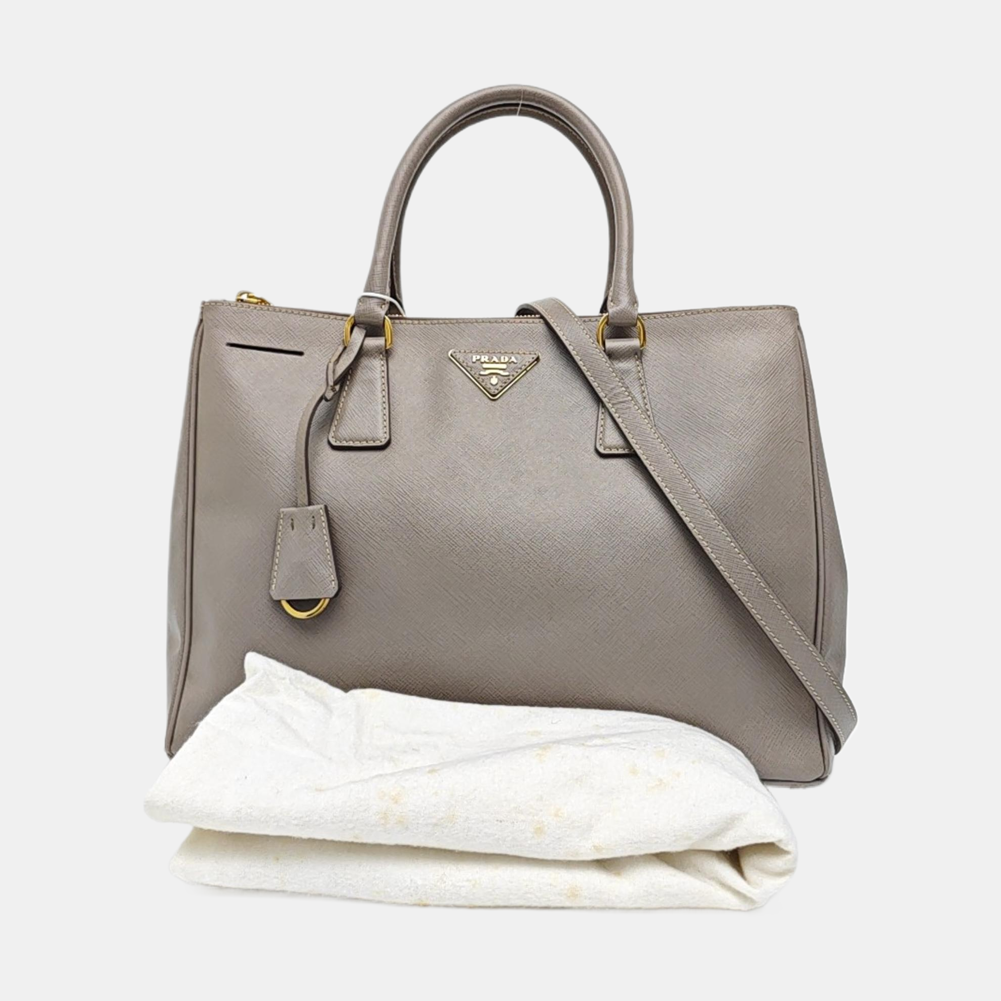 Galleria Large Saffiano Calfskin Gray