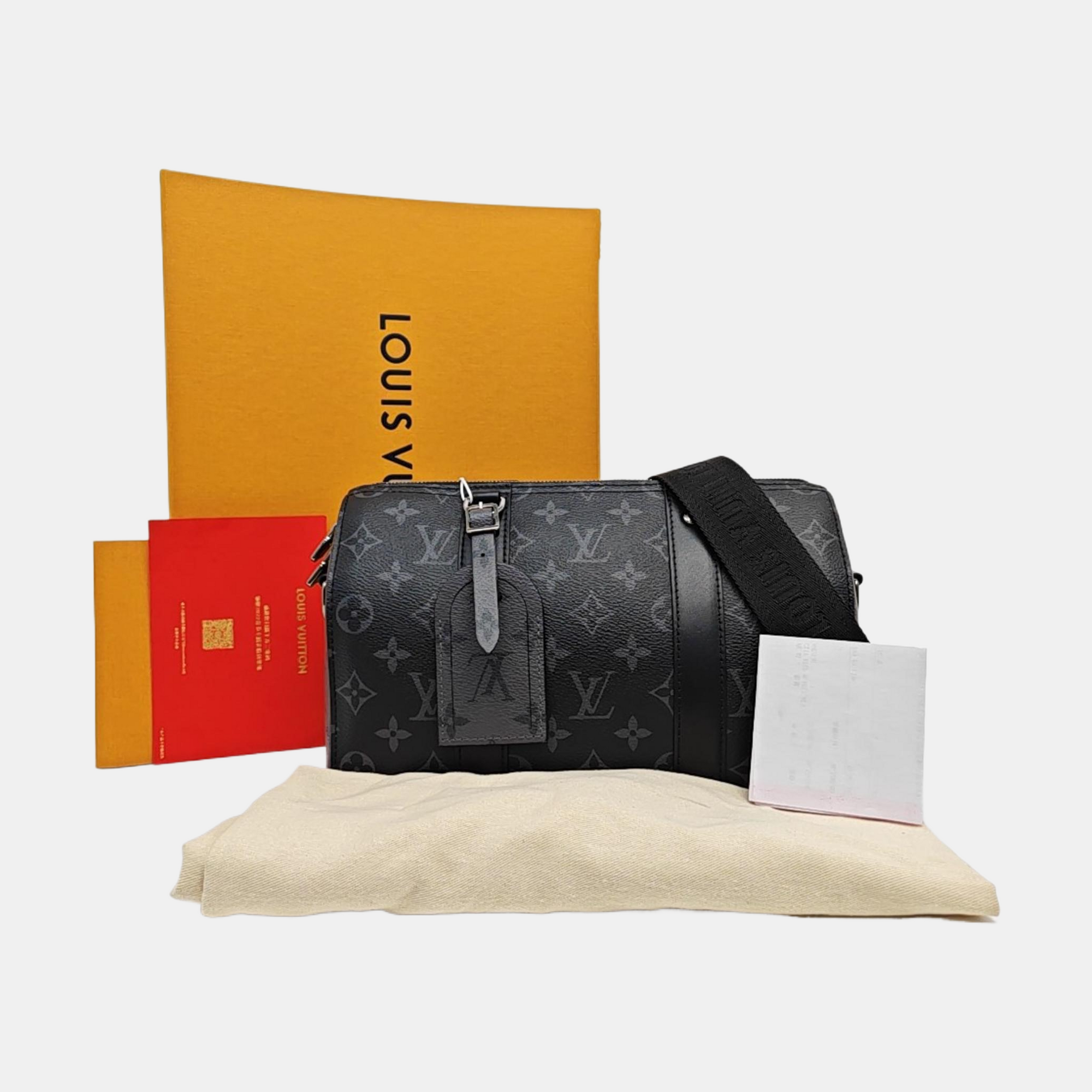 KEEPALL Monogram Coated Canvas Black