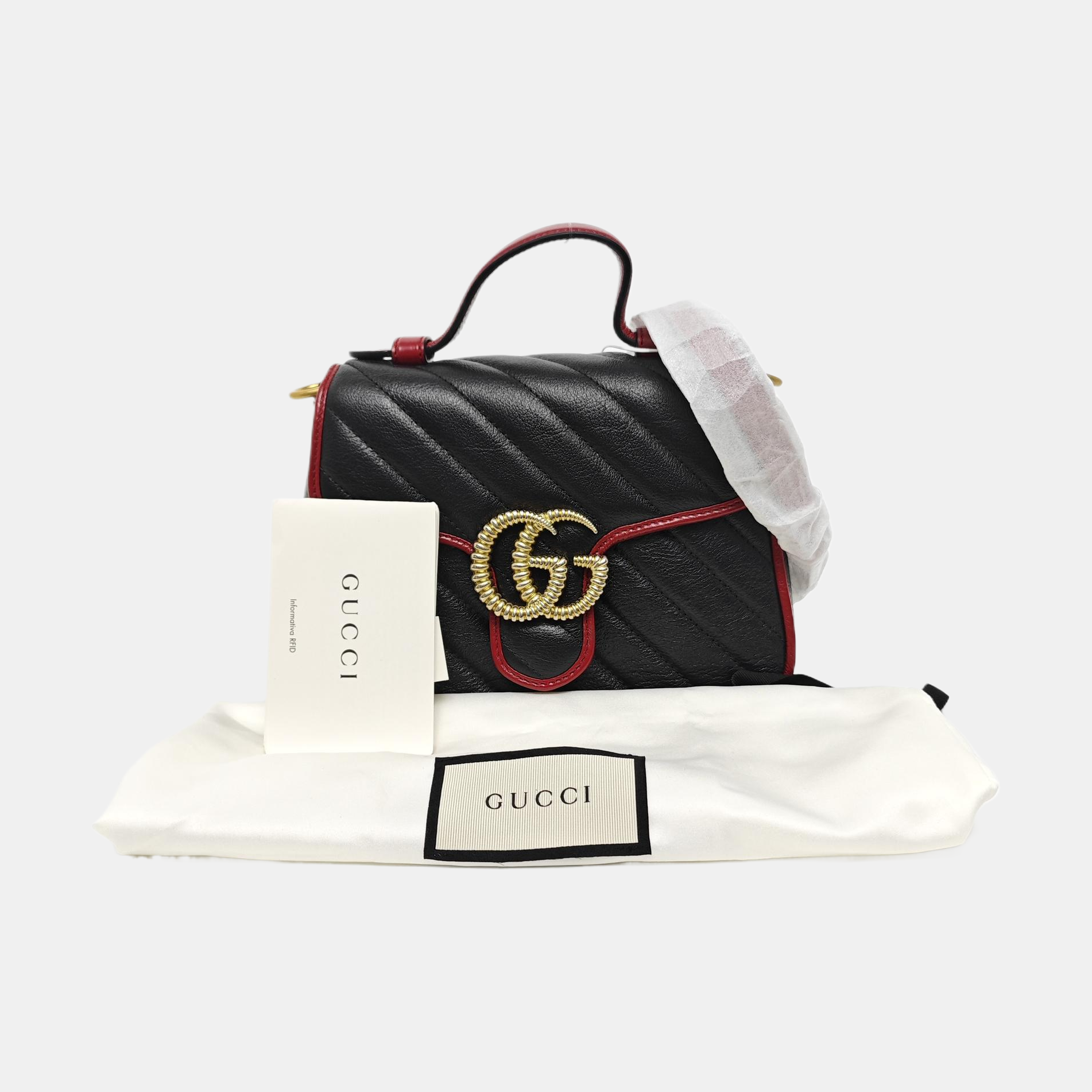 GG Marmont Mini Quilted Calfskin Black