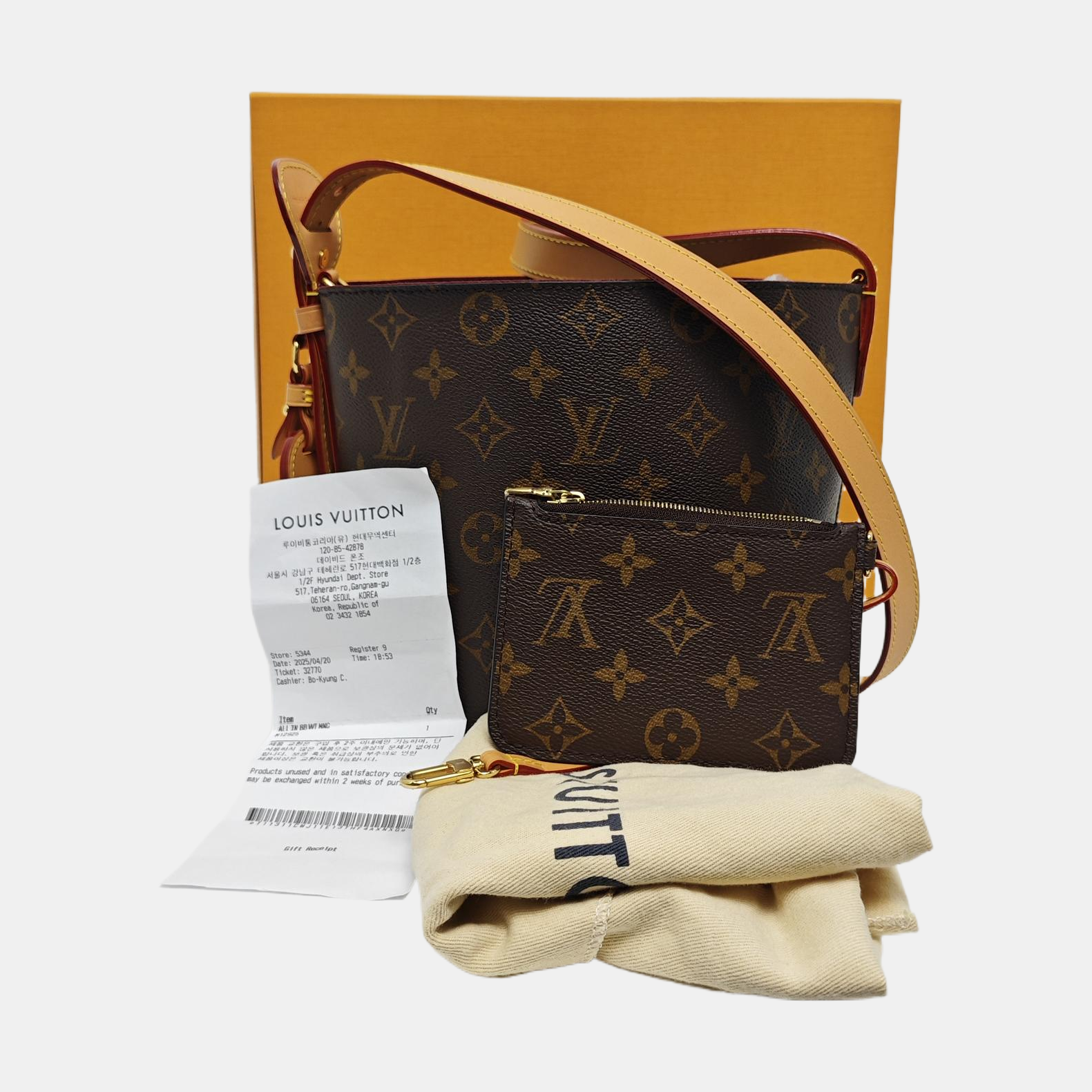 ALL IN BB Monogram Coated Canvas Brown
